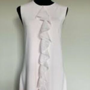 NEW TED BAKER BLUSH PINK KNIT RUFFLE SHEATH DRESS SIZE UK 2